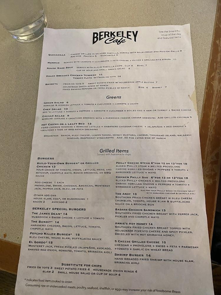 Berkeley Cafe Menu image 2