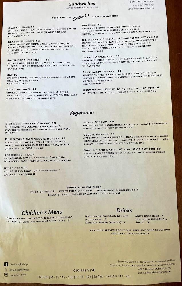 Berkeley Cafe Menu image 3