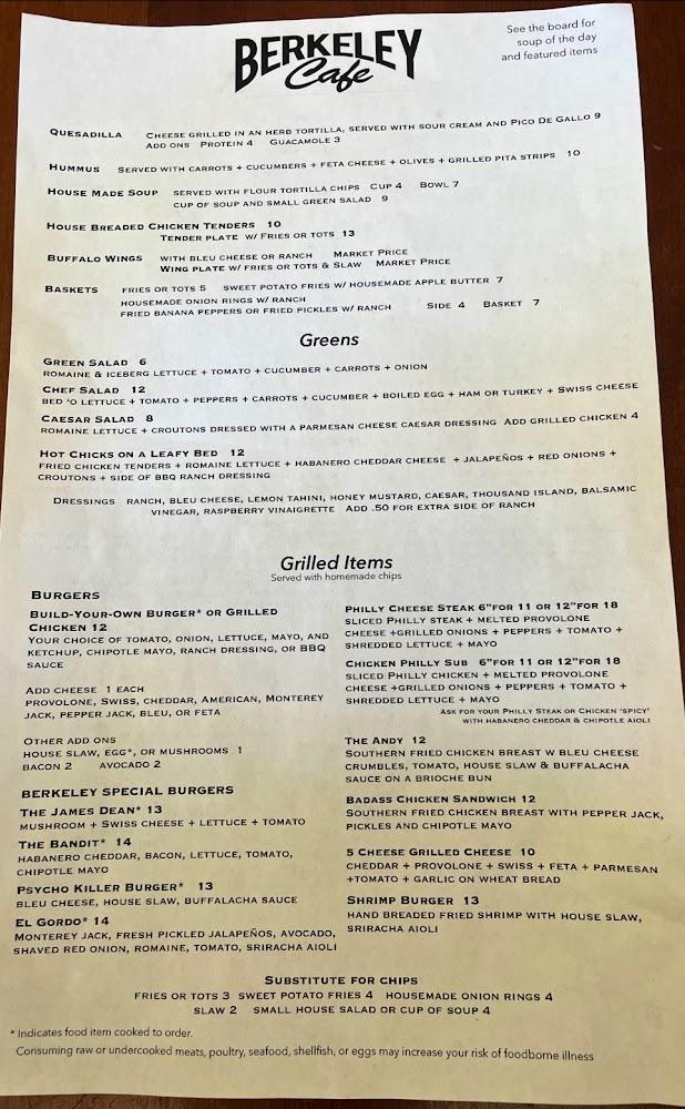 Berkeley Cafe Menu image 4